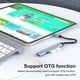 thumbnail image 4 of Multi puerto LED Carga Divisor externo Dock Adaptador de expansión de computadora para el hogar Oficina Gris USB 4 en 1 USB Hub USB3.0 5Gbps Sweethay EL023098-04B, 4 of 6