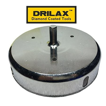 Drilax 5-1/8 inch  Diamond Hole Saw Glass Cutting Ceramic Porcelain Tile Saw Marble Granite Quartz Coated Circular ( Larger Than 5 inch  ) Drill Bit Tip Wet Drilling Core Grit Tool 5 1/8 Inches