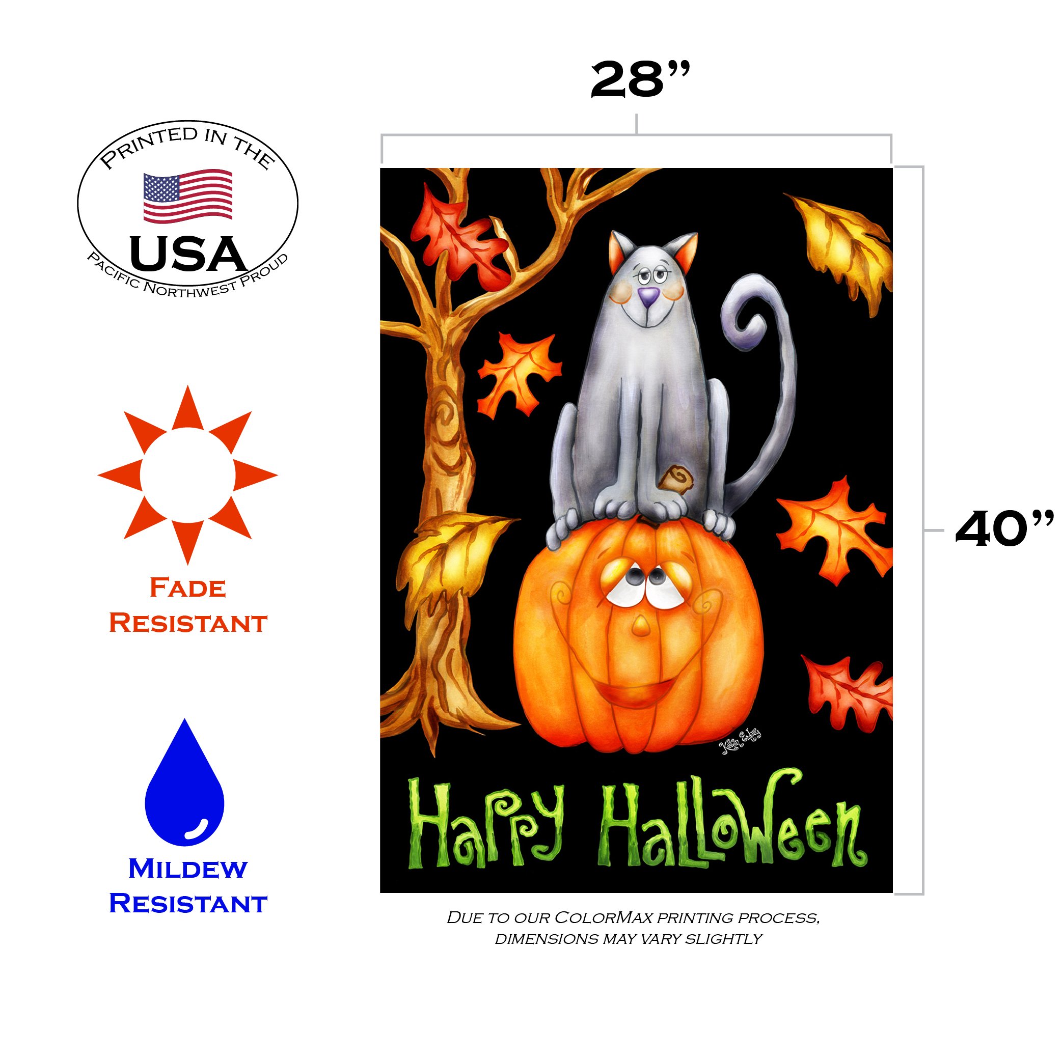 Morigins Gruselige Ghost Jack Kürbis Gartenflagge 28x40 Zoll – Halloween Deko Für Garten & Haus | Schwarz, Wetterfest