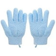 thumbnail image 2 of Limei 1Pair Bath Gloves Convenient Foams Remove Dead Skin Spiral Bulged Grid Scrub Bathroom Bath Towel, 7.5"x 4.7", 2 of 7