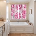thumbnail image 3 of Curtains 63 Inch Length 2 Panels, Pink Palm Leaf Grommets Window Treatment Curtain, Tropical Vintage Grey Summer Plant Thermal Curtains Drapes for Living Room/Bathroom, 3 of 9