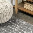thumbnail image 3 of JONATHAN Y MOROCCAN HYPE 6' Round Area Rug, Boho Vintage Diamond - Gray/Ivory, MOH101C-6R, 3 of 9