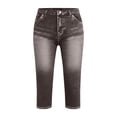 thumbnail image 5 of VBVC Women's Denim-Look Capri Yoga Leggings,Ladies High Waist Stretch Cropped Pants,Summer Butt Lift Workout Trousers For Women,Brown,S-2XL, 5 of 6