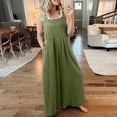 thumbnail image 4 of Lisingtool Womens Overalls Casual Loose Sleeveless Adjustable Straps Wide Leg Jumpsuit with Pockets Jumpsuits for Women Dressy Green, 4 of 8