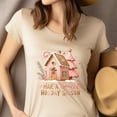 thumbnail image 4 of Sweet Holiday Season T-Shirt | Gingerbread House Graphic Tee, Dark Heather, Size 3XL, 4 of 6