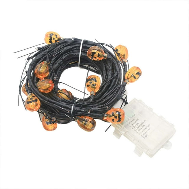 Halloween Pumpkin String Lights Battery Operated Led Fairy Lights 78.74 Inches Orange Pumpkin Light Strand For Indoor Outdoor Party Decoration