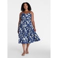 thumbnail image 2 of Time and Tru Women's Sleeveless Tiered Cotton Midi Dress, Sizes XS-XXXL, 2 of 5