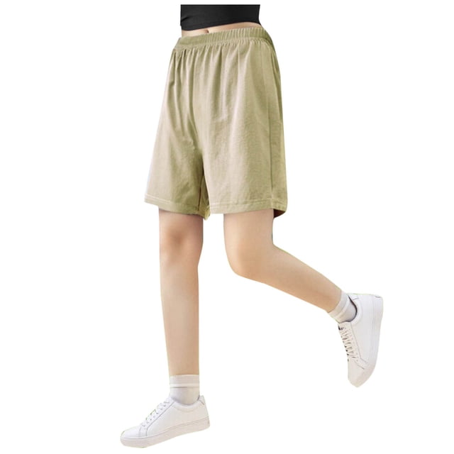 Zpanxa Girls Running Shorts Nylon Spandex Solid Color Lightweight Breathable Cool Pants 9 Years