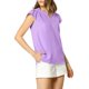 thumbnail image 3 of BLUSA DE TRABAJO DE MANGA CORTA CON ESCOTE EN V SÓLIDA PARA MUJERES INSPIRE CHIC XL LILA CLARO, 3 of 6