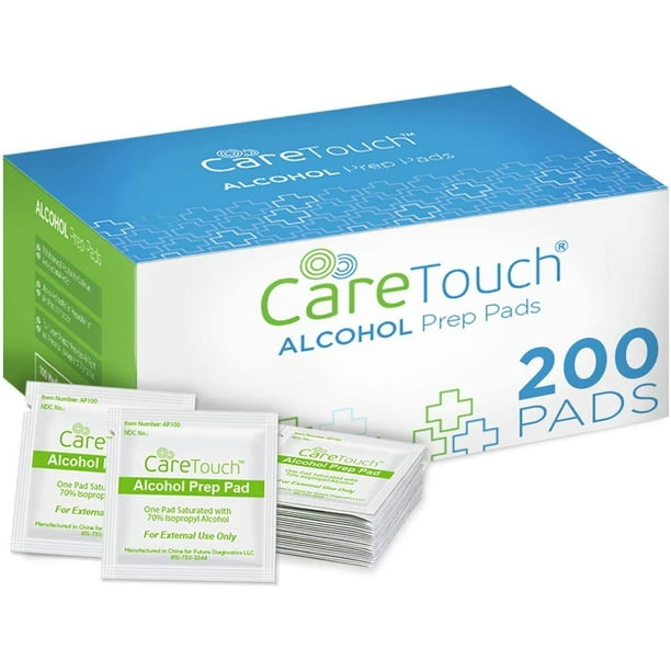 Care Touch Sterile Alcohol Prep Pads, Medium 2-Ply - 200 Alcohol Wipes