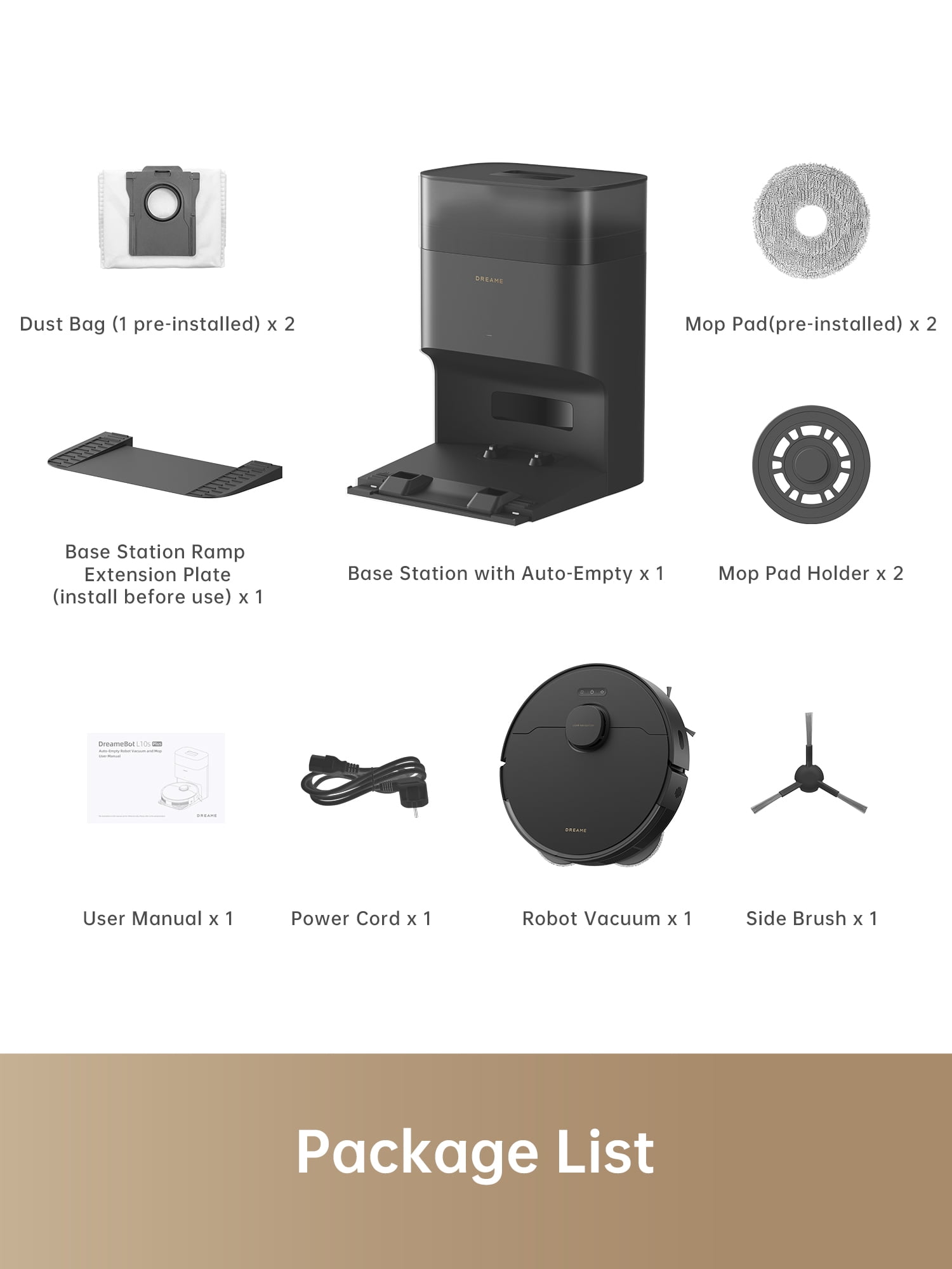 DREAME L10s Plus Self-Empty Robot Vacuum and Mop Combo, Hands-Free up to 90-Days of Dust, 7000Pa Suction, DuoScrub Mopping, 7mm Auto Lifting Mop, Auto-Empty Ideal for Pet Hair, Hard Floor and Carpet