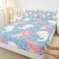 thumbnail image 3 of Homewish Cute Axolotl Twin Sheet Sets,Kawaii Sea Animal Twin Fitted Sheet,Pink White Blue Flat Sheet For Girls,Ultra Soft Home Decor,3pcs, 3 of 7