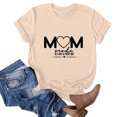 thumbnail image 3 of WREESH Mother's Day Mama Shirts Women's Round Neck Short Sleeve Graphic T-Shirts Beige, 3 of 4