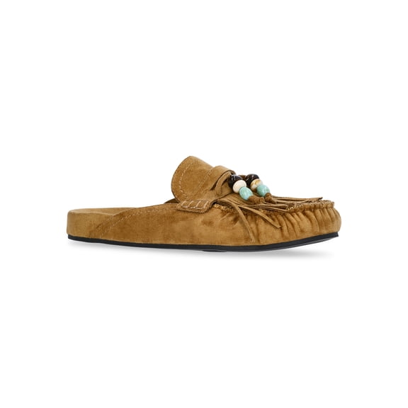 No Boundaries Women's Fringe Slip On Moccasin