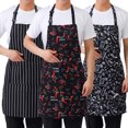 thumbnail image 2 of 1pc Adjustable Adult Apron Striped Restaurant Chef Apron Outdoor Camping Picnic Kitchen Cook Aprons, 2 of 7