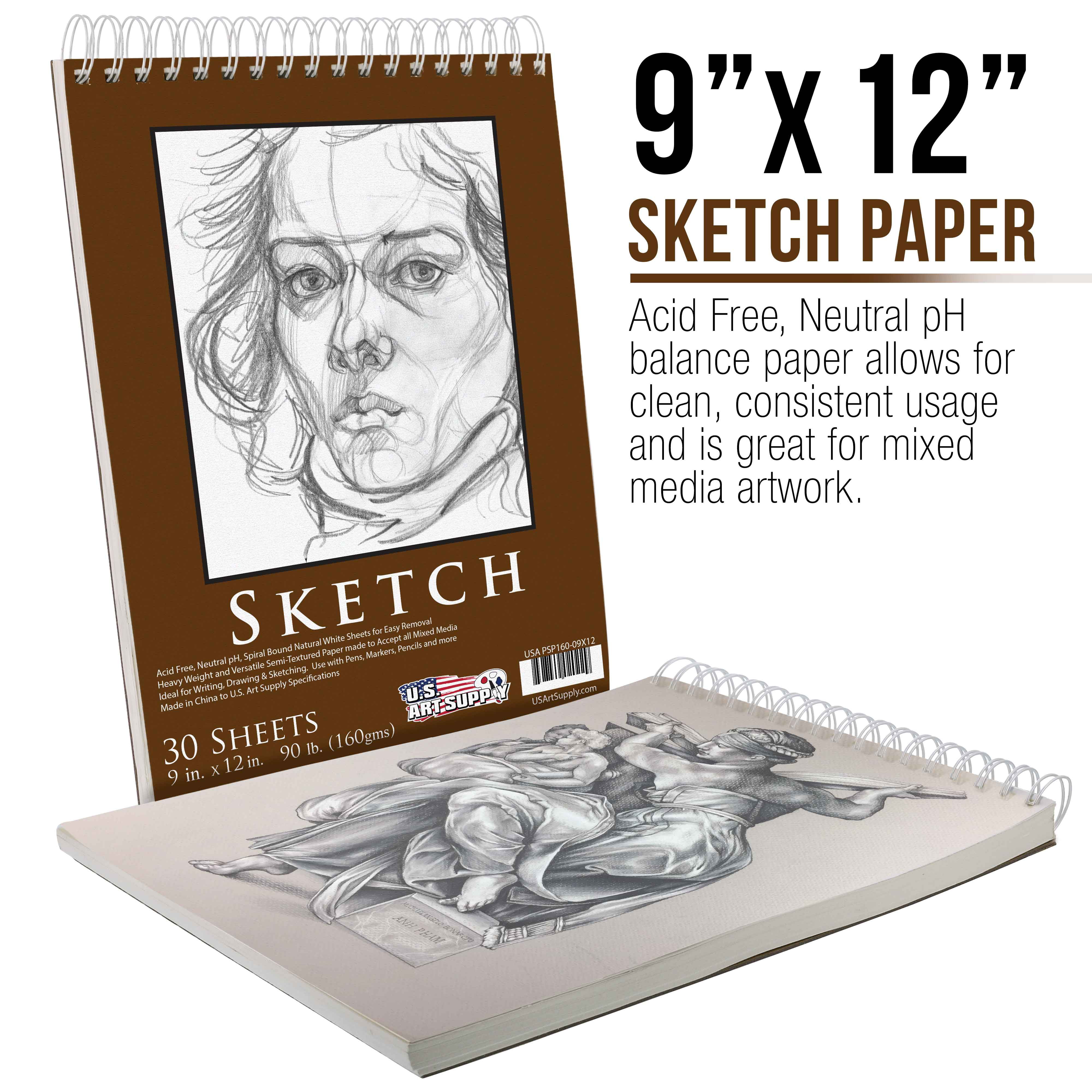 BATKEV 9 x 12 Inches Sketchbook 100 Sheets, Thick Drawing Paper Sketch Drawing Paper Sketch Pad, Art Paper for Drawing and PA