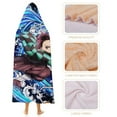 thumbnail image 4 of Demon Slayer Wearable Blanket Cloak Arctic Velvet Hooded Blanket Soft Fuzzy Hoodie Blanket Cape for Adults Kids 50"x60", 4 of 8