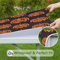 thumbnail image 6 of Premium Fitted Halloween Tablecloth 36x36 Inch - Elastic Border Stretch Fabric with Spooky Ghost and Pumpkin Pattern Washable Cover, 6 of 6