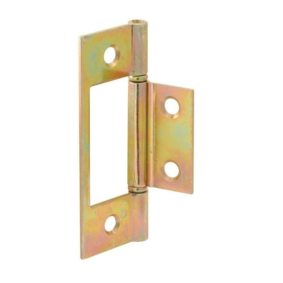 Bi-Fold Door Hinges, Non-Mortise Style, Brass Plated (2-pack)