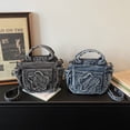 thumbnail image 7 of Hfppkn Star Print Denim Crossbody Handbag Y2K Multi-Pocket Casual Shoulder Purse for Daily Use 23x10x18cm Black, 7 of 7