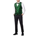 thumbnail image 2 of INSPIRE CHIC Chaleco de Hombre Argyle con Lentejuelas Cuello en V Sin Mangas Vestido de Fiesta Noche de Prom Noche de Club Brillante Chaleco S Verde, 2 of 5