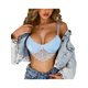 thumbnail image 1 of VISgogo - Sujetador con ribete de encaje sexy para mujer, color sólido, sin espalda, con tirantes, lencería moldeadora VISgogo  moda, 1 of 9