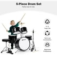 thumbnail image 4 of Gymax 16 Inch 5-Piece Complete Kids Junior Drum Set Children Beginner Kit Black, 4 of 10
