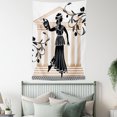 thumbnail image 4 of Toga Party Tapestry, Greek Woman with Amphora Temple and Olive Branches Culture Folk Pattern, Wall Hanging for Bedroom Living Room Dorm Decor, 60W X 80L Inches, Sand Brown Black, by Ambesonne, 4 of 5
