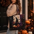 thumbnail image 5 of Halloween Tote Bag, Women Quilted Shoulder Bag with Pumpkin Ghost Witch Pattern, Stylish Fall Handbag Large Reusable Canvas Tote for Shopping, Work, Travel and Holiday Accessories, 5 of 5