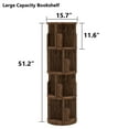 thumbnail image 4 of Easoger 4 Tier Rotating Bookshelf, 360° Rotating Wood Floor Standing Bookcase, Freestanding Storage Shelf, Swivel Bookshelf Display Rack, Brown, 4 of 8