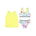 thumbnail image 3 of iEFiEL 3Pcs Girls Swimming Suit Cropped Vest Tops and Briefs Set Teens Tweens Beach Bikini Swimwear Bathing Suit,Sizes 4-16 Starfish White 4, 3 of 7