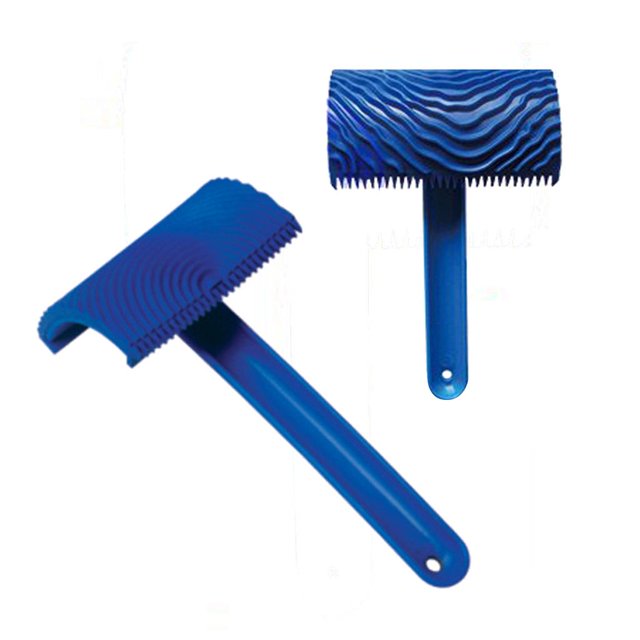 Herramienta de Pintura de Pintura de Goma con de Grano de Madera, Cepillo de Arbustos con Mango para Decoración de Pared de Jardín de Oficina E Macarena Herramienta de pintura de madera