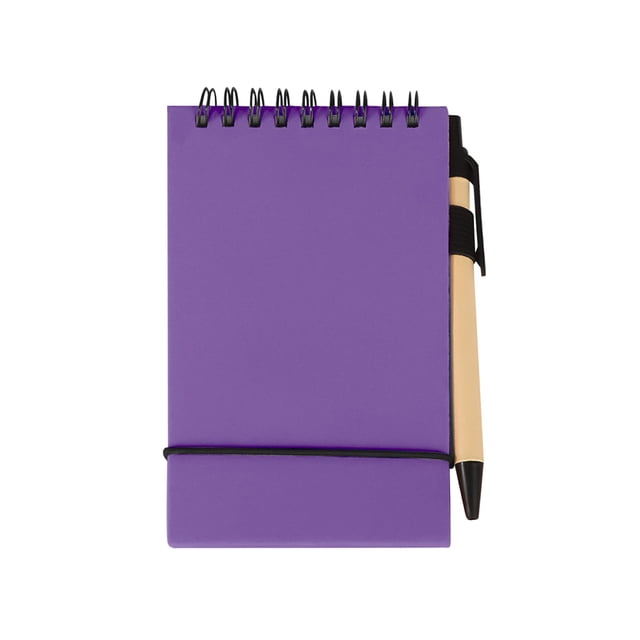 Mini Blank Pocket Notebook Small Spiral Notepad Portable Plain Writing Journal Thick Blank Paper Top Spiral Memo Pad With Pen Lightweight Home Office Daily Note Taking 3.62x5.83 inch 100 Pages,Purple