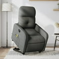 thumbnail image 1 of vidaXL Stand up Massage Recliner Chair Dark Grey Fabric, 1 of 5