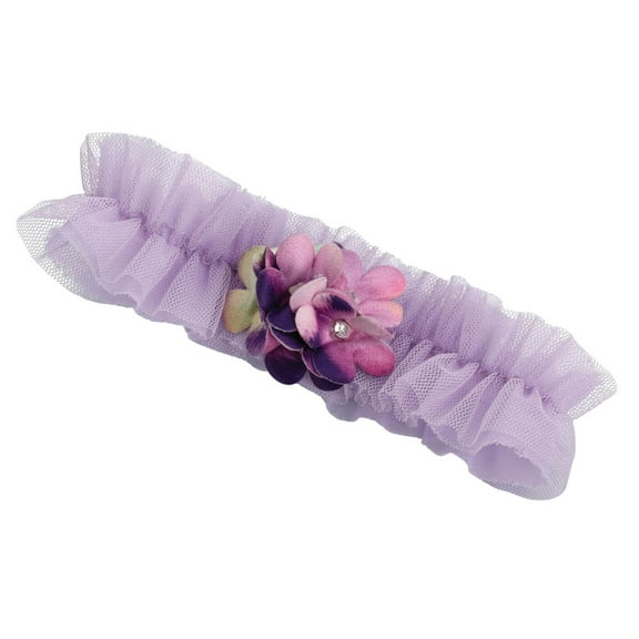 Lillian Rose Lavender and Plum Flower Garter, pink