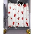 thumbnail image 3 of Shower Curtains for Bathroom-72"x78",Halloween Scary Blood Hand Print Waterproof Bath Curtain Grommet Shower Curtain Set with Hooks,Red and White Washable Bath Accessories, 3 of 9