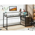 thumbnail image 4 of Tribesigns 63 in Ergonomic Computer Desk with File Drawer, Monitor Stand, 4 of 7
