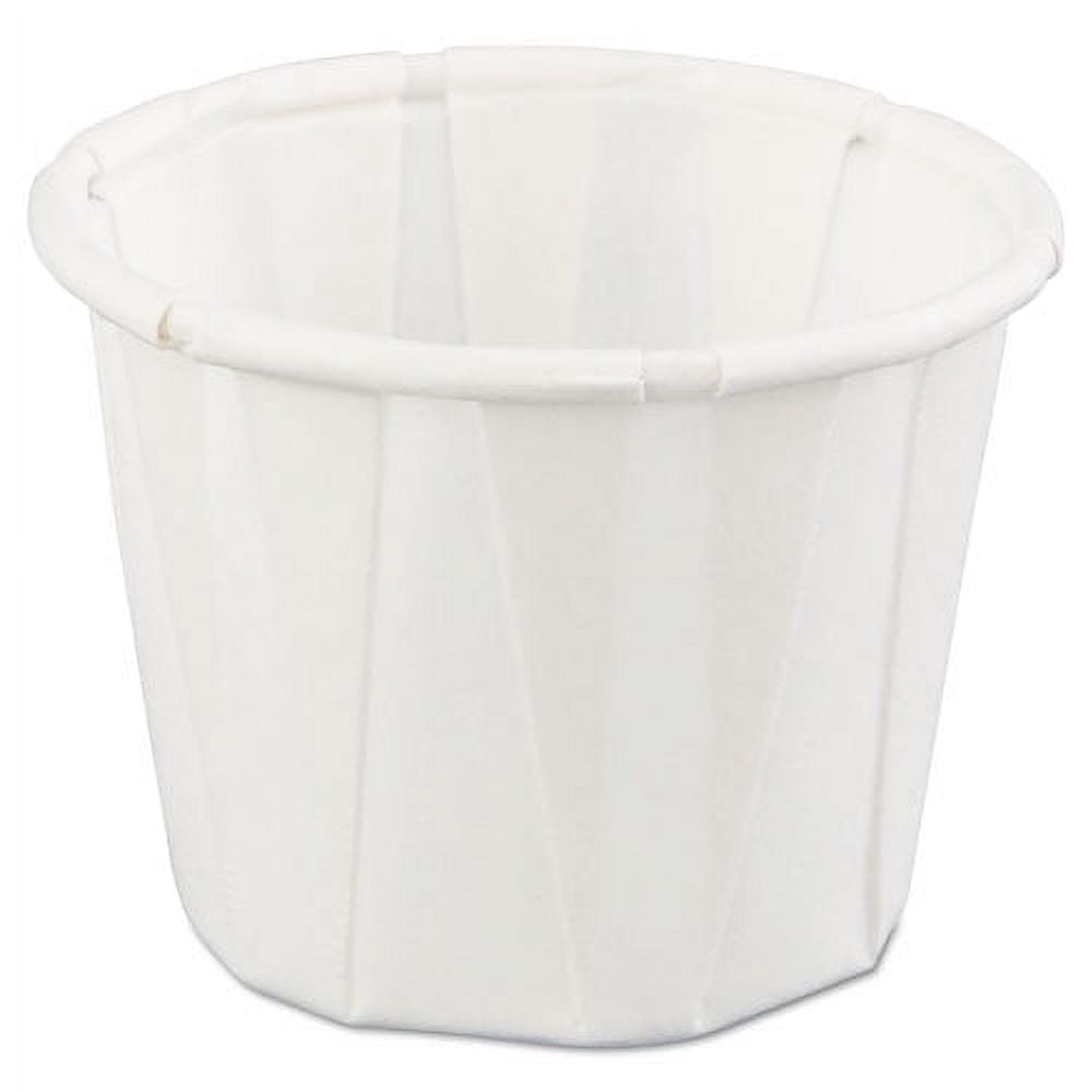 Genpak Squat Paper Portion Cup, Pleated, .5oz, White, 250/Sleeve, 20 Sleeve/Carton -GNPF050