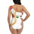 thumbnail image 5 of Goofa 2025 New Year'S Pattern Women's One Piece Swimsuits Tummy Control Bathing Suits Asymmetric One Shoulder Swimwear-Large, 5 of 6