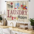 thumbnail image 2 of Laundry Room Curtains for Windows, Vintage Farmhouse Rustic Wash Dry Clothes Quotes Words Vintage Laundry Drapes Treatments for Kitchen Living Room Bedroom Bathroom Windows 2 Panels, 55x39 Inch, 2 of 4
