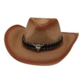 thumbnail image 1 of Western Cowboy Hat Cowgirl Sun Hat Disfraz para Adolescentes Hombres Mujeres , marrón Sombrero vaquero única 03 Sunnimix Sombrero de vaquero, 1 of 7