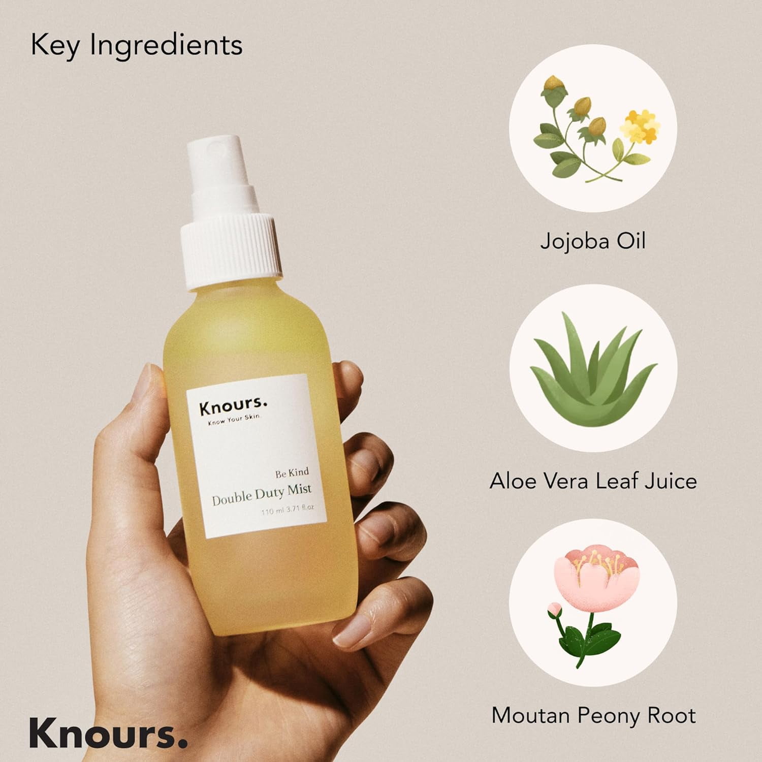 Knours Hydrating Jojoba Oil Vitamin Rich Aloe Vera H2O Facial Mist, 3.72 fl oz