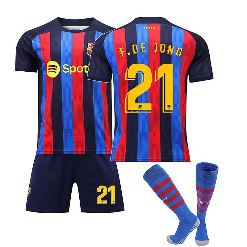 Aiouniya Barcelona Home Football Jersey No. 21 Adult Children s Sports Football Jersey Set Other