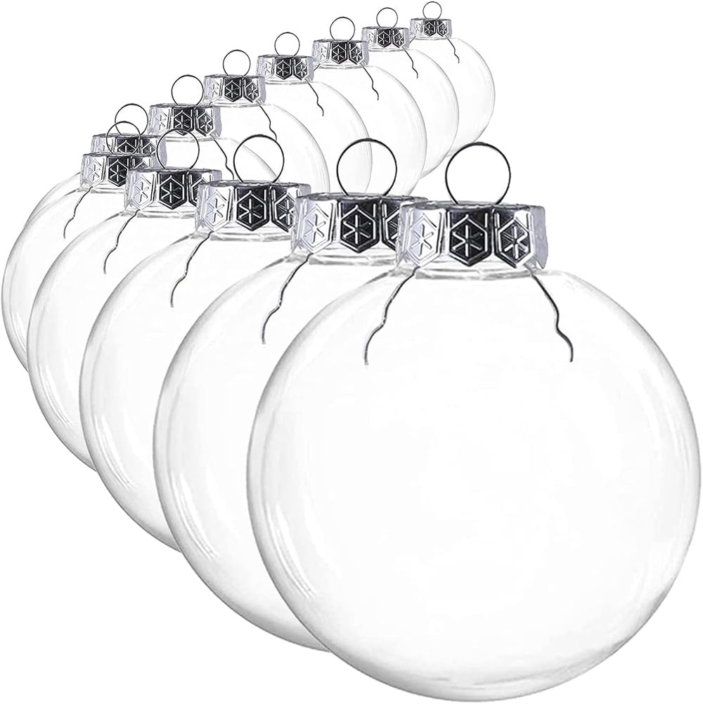 NOGIS 12 Pcs DIY Clear Plastic Fillable Balls Ornament, 3.15Inch