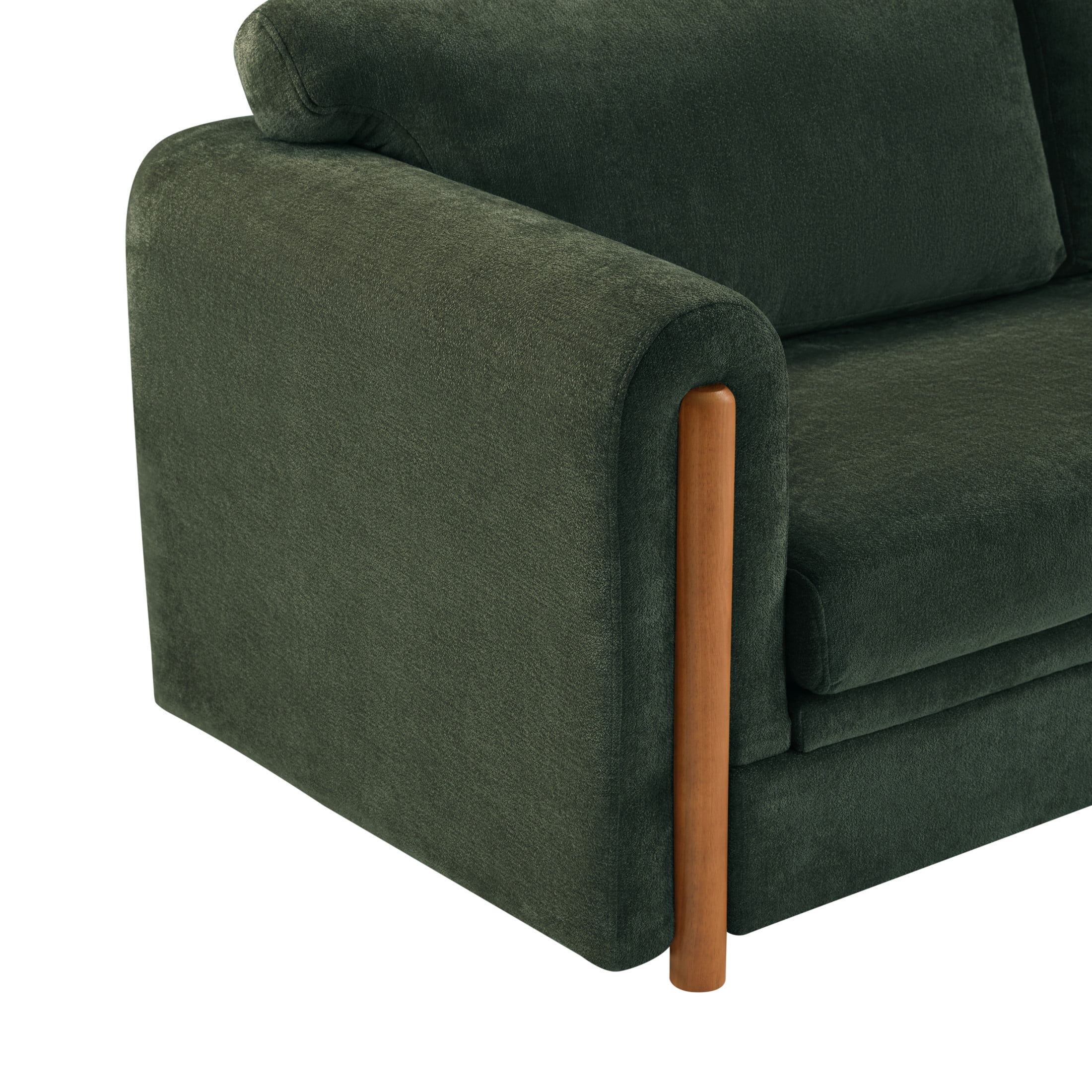 Christopher Knight Home Modern 3-seater Chenille Upholstered Sofa, Curved Arm Accent Couch, Green