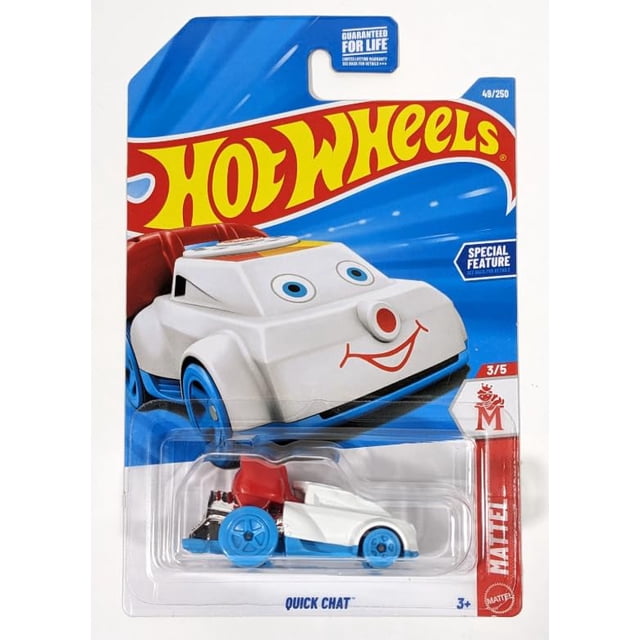 Vehículo de juguete fundido a presión Hot Wheels Quick Chat a escala 1:64 blanco