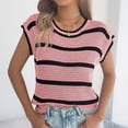 thumbnail image 2 of Débardeur Femme, Mode Décontractée Rayé Col Rond Été Camisole Blouse T-Shirt, Hauts d'Été pour Femmes, 2 of 9