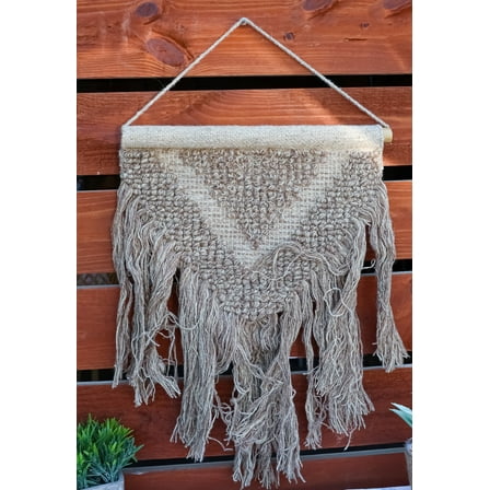 Bohemian Chic Woven Cotton And Wool Macrame Tapestry Boho Wall Hanging Decor Art