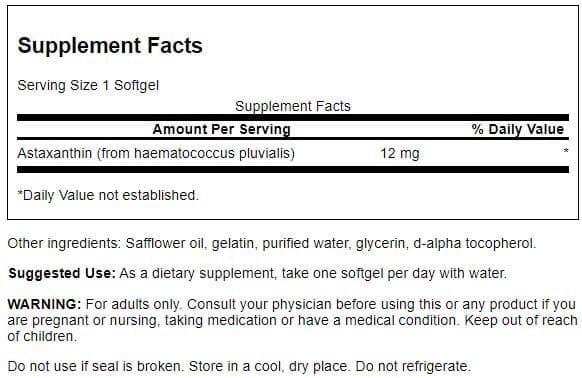 Swanson Astaxanthin - Maximum Strength 12 mg 30 Softgels