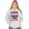 thumbnail image 5 of Together Tougher Than Breast Cancer Zip Hoodie Sweatshirt Women Brisco Brands S, 5 of 6